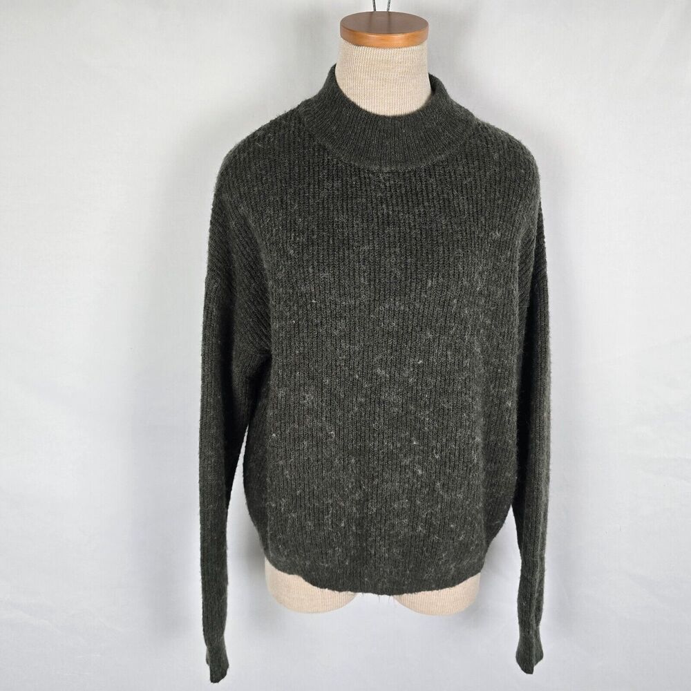 Philosophy Sweater Women's Medium Mock Neck Long Sleeve Acrylic Blend Gray-Green